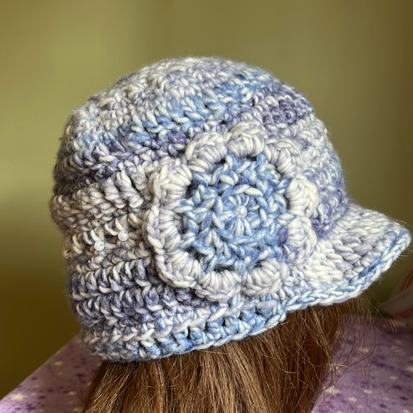 crochet hats Accessories - Crochet flower soft soft foam acrylic yarn medium new